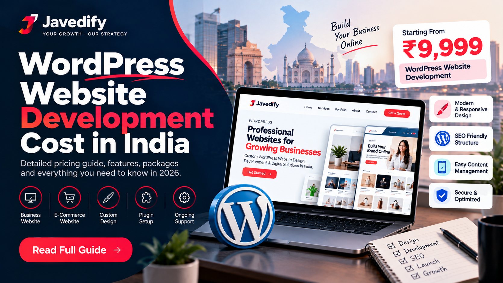 WordPress Website Development Cost in India: From ₹9,999